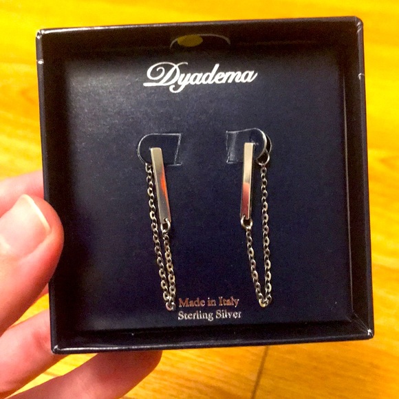 💯 sterling silver made in Italy Dyadema drop earrings - Picture 1 of 4